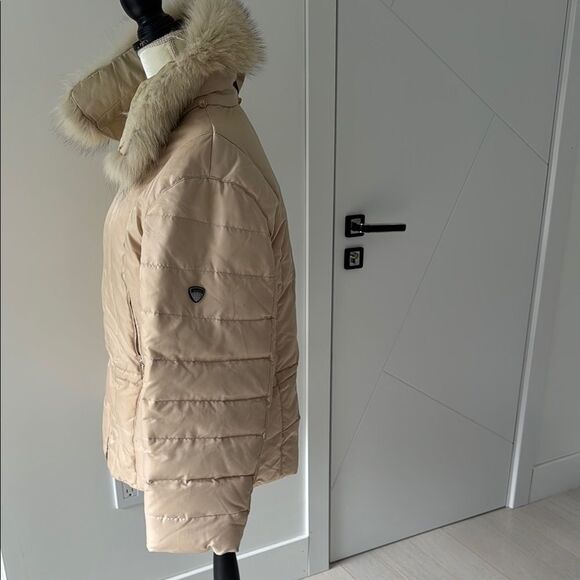 1 Madison Tan Puffer Jacket with Stand-Up Collar and Insulation - Picture 6 of 14